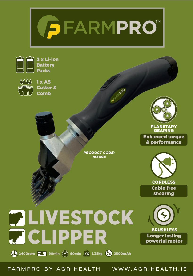 Farmpro Livestock Cordless Clipper – Bernard O'Sullivan & Co. Ltd.